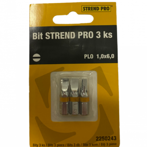 Screwdriver Bit Strend Pro S2, 1,0X6,0MM, Conjunto de 3 Peças