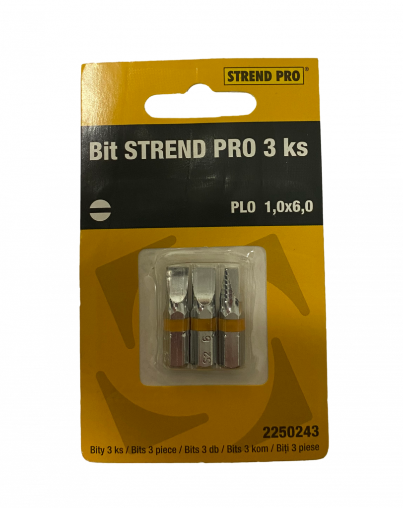 Screwdriver Bit Strend Pro S2, 1,0X6,0MM, conjunto de 3 peças