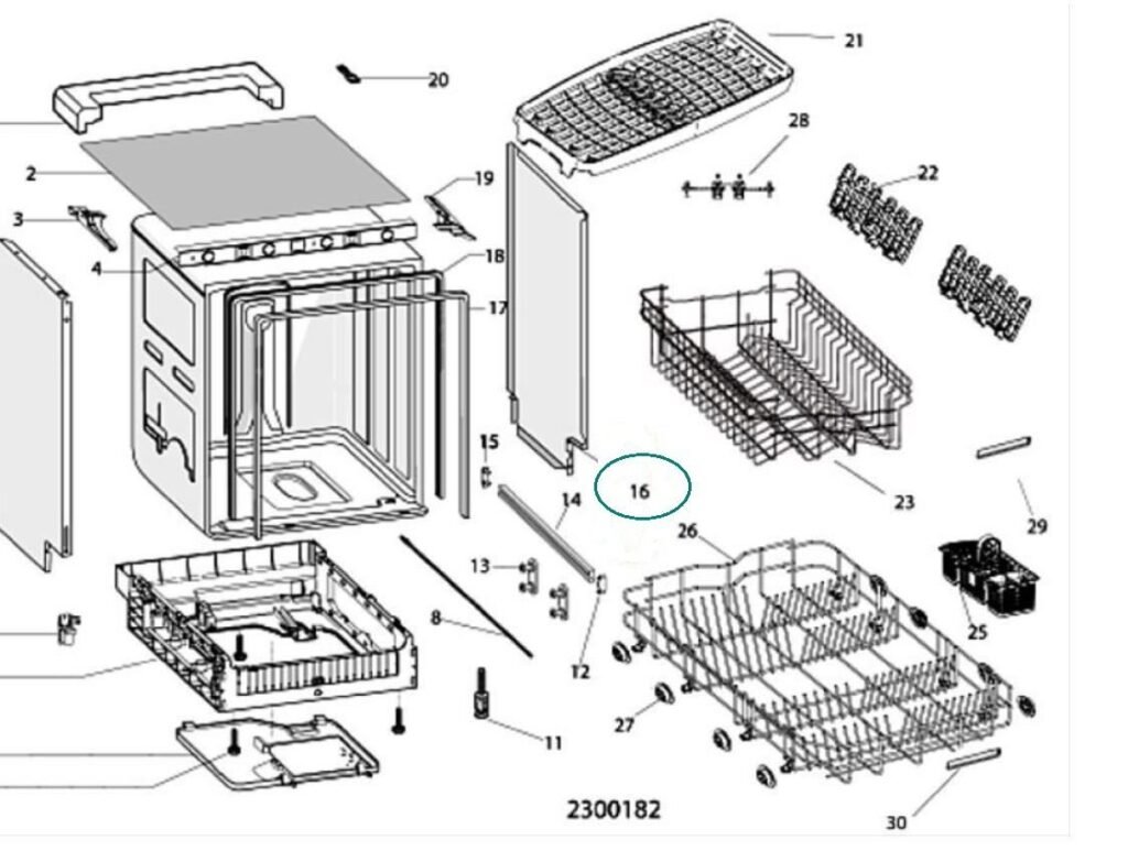 Painel Esquerdo Whirlpool C00302148 – Máquina de Lavar Loiça
