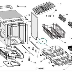 Painel Esquerdo Whirlpool C00302148 - Máquina de Lavar Loiça
