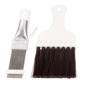 Kit de limpeza com pente metálico e escova de plástico para aletas de Ar Condicionado