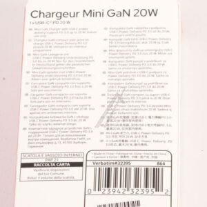 GAN MINI-CARREGADOR 20W 1X USB-C, PD, PPS